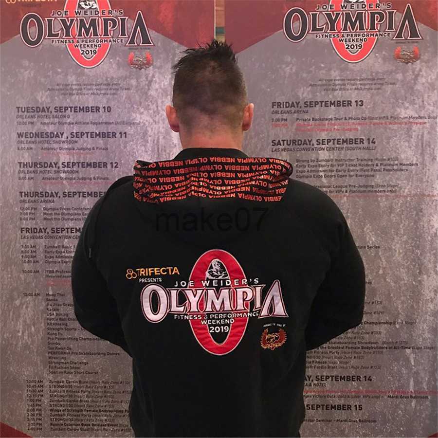Mens Hoodies Sweatshirts 2021 New OLYMPIA Men Gyms Hoodies Gyms Fitness Bodybuilding Sweatshirt Pullover Sportswear Male Workout Hooded Jacket Clothi 