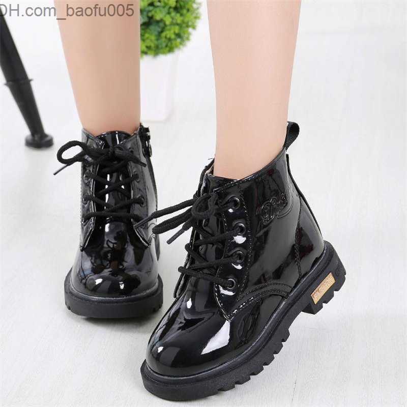 Boots Children Shoes Boots for Kids Size 21-36 Martin Boots for Boys PU Leather Waterproof Winter Kids Snow Shoes Girls Boots 04BB 220816 Z230804