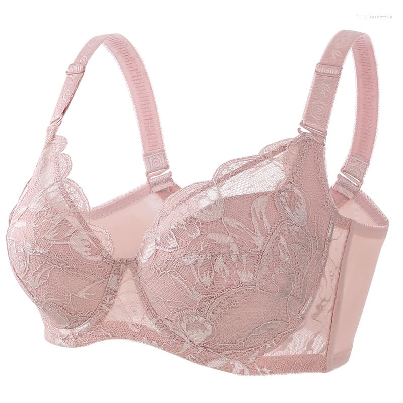 Bras Women's Beauty Lace Bra Plus Size Non Padded Minimizer Full Figure Underwire Brassiere 34 36 38 40 42 44 46 48 B C D E FGH
