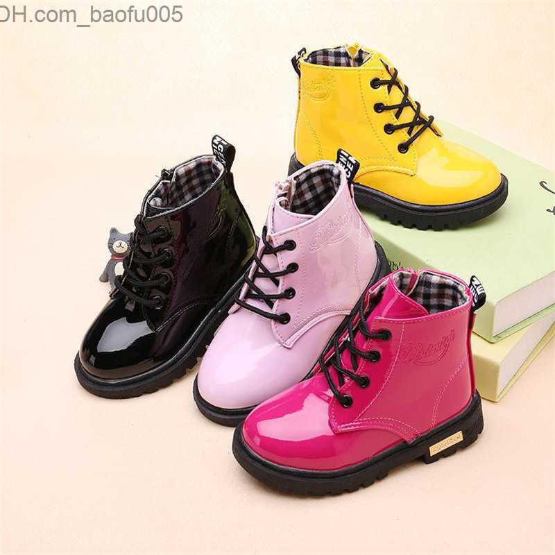 Boots Children Shoes Boots for Kids Size 21-36 Martin Boots for Boys PU Leather Waterproof Winter Kids Snow Shoes Girls Boots 04BB 220816 Z230804