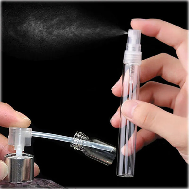 wholesale 2ml 3ml 5ml 10ml Plastic/Glass Mist Spray Perfume Bottle Small Parfume Atomizer Travel Refillable Sample Vials
