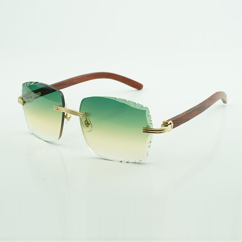 Neue Fabrik direkt Luxus-Mode-Sonnenbrille 0286O natürliche Original-Holz-High-End-Sonnenbrille mit Gravurgläsern