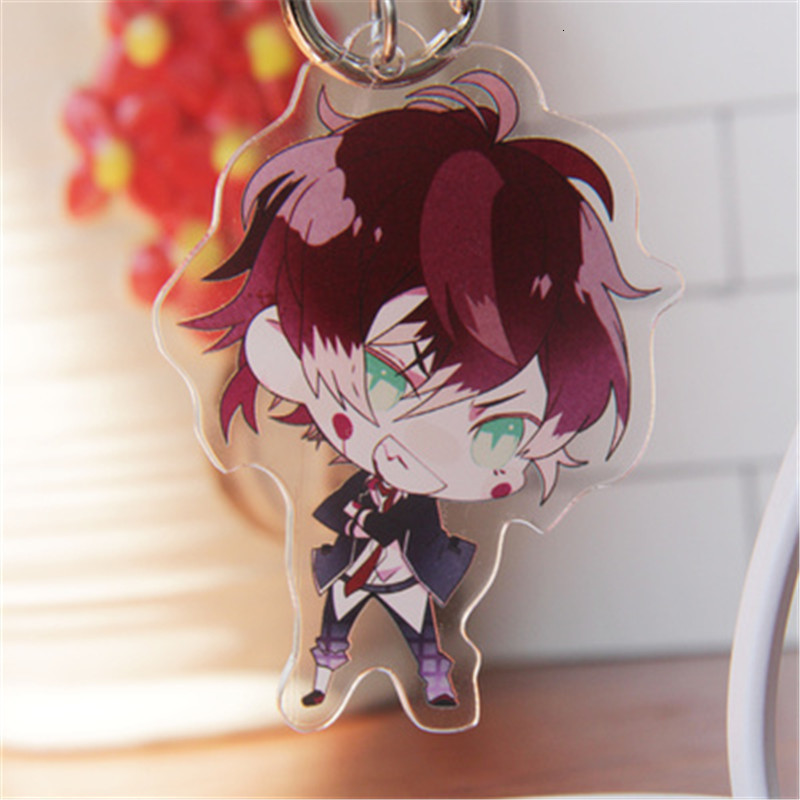 Key Rings Anime DIABOLIK LOVERS Ayato Kanato Laito Shu Reiji Ruki Subaru Keychain Keyring Halloween Cosplay Pendant Christmas Toy 230802