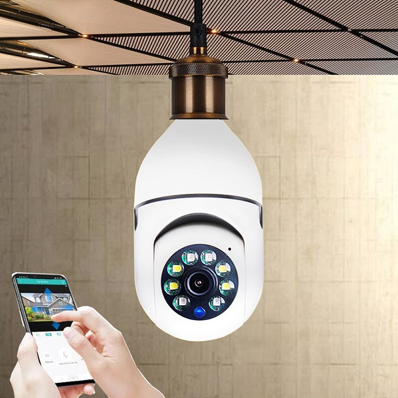 2.4g bulb e27 surveillance camera full color night vision automatic human tracking zoom indoor security monitor wifi camera