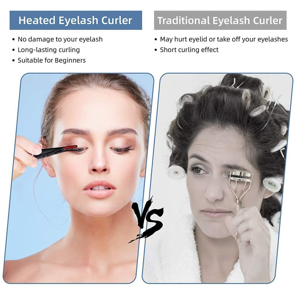 Eyelash Curler clip type USB charging electric heating eyelash curler 3 temperature mode 48 hours long term female eye makeup tool 230803