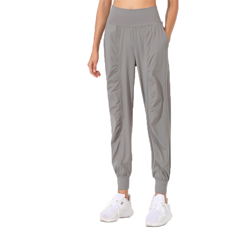 Women Yoga Studio Pants Outfit Ladies Quickly Dry Drawstring Running Sports Trousers Loose Dance Studio Jogger Girls Yoga Pants Gy
