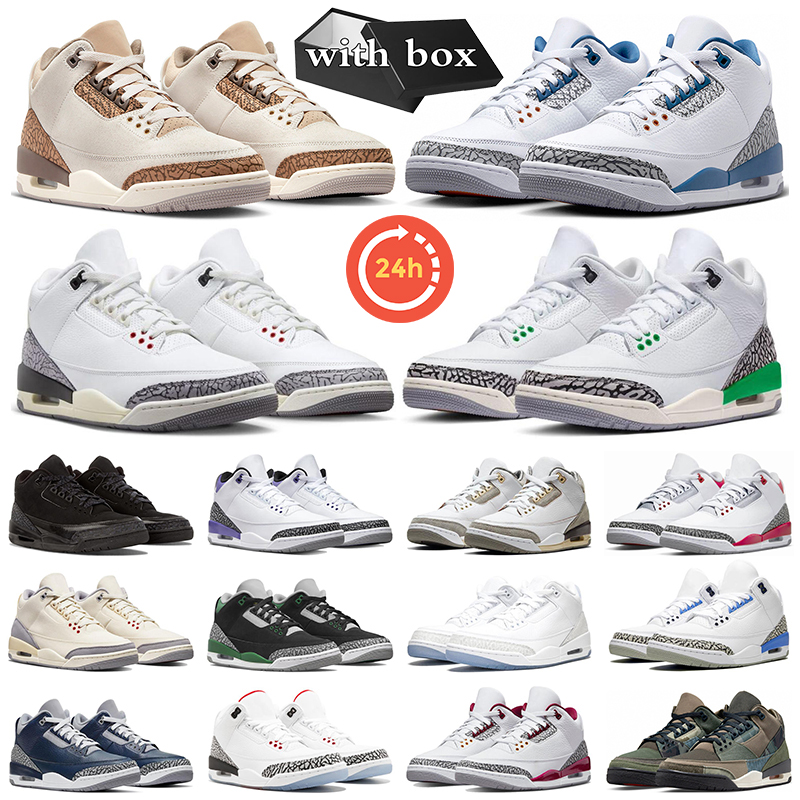 24h Shipping Jumpman 3 Men Basketball Shoes 3s Palomino Wizards White Cement Reimagined Fire Red Neapolitan Pine Green Womens Sneakers