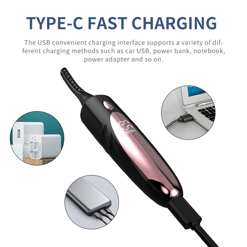 Eyelash Curler Home>Product Center>Heated eyelash curler> heated makeup eyelash curler brush and C-type direct charging to create naturally c