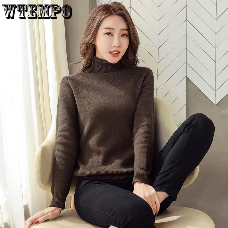 Women's Sweaters Turtle Neck Winter Sweater Women Elegant Thick Warm Female Knitted Pullover Loose Basic Knitwear Jumper Drop 230803
