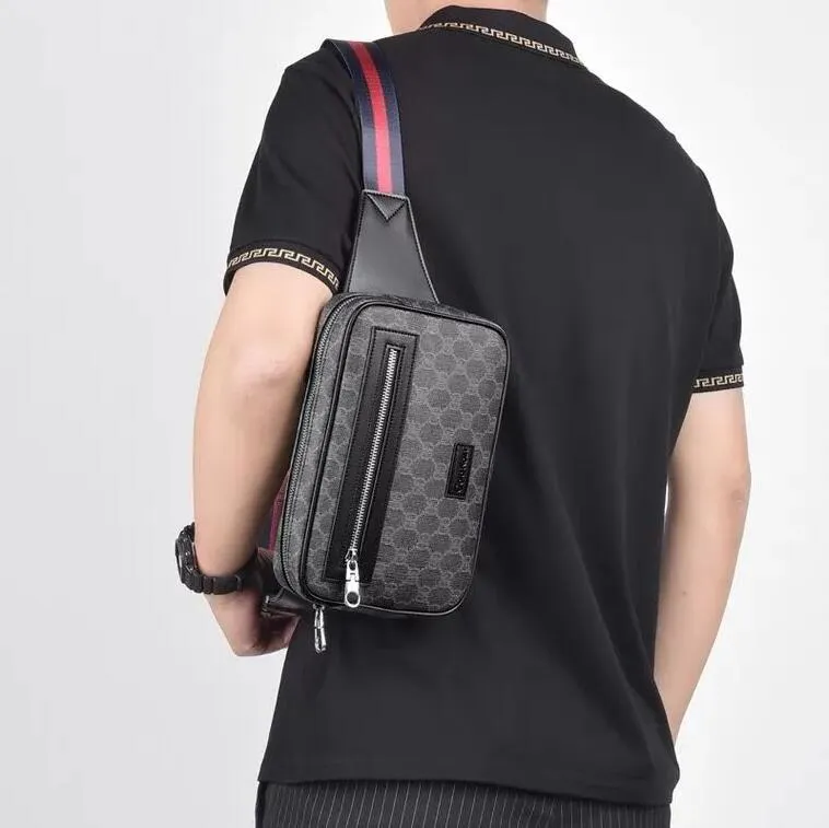 2023 Men leather bags Unisex Men Women leather Sport Runner Fanny Pack Belly Waist Bum Bag Fitness Running Belt Jogging Pouch Back grid