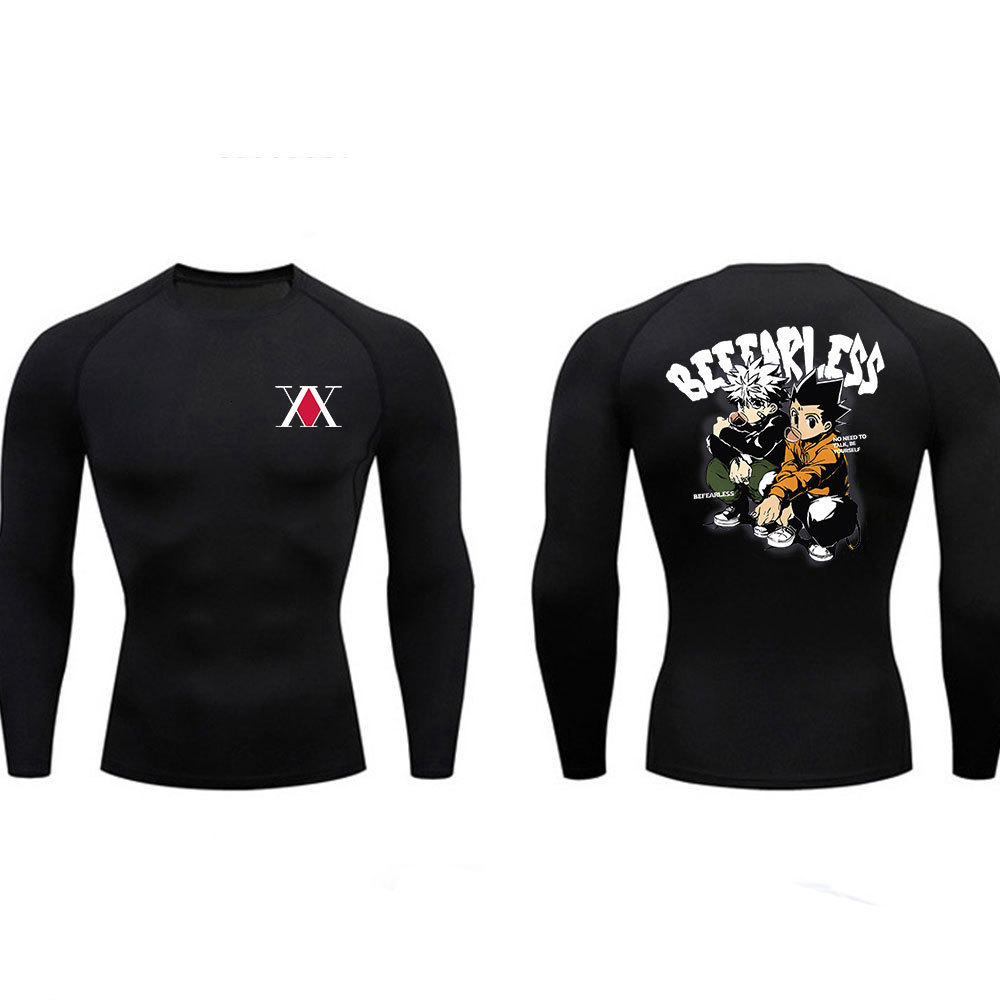 Men's TShirts Anime Hunter X Hunter Compression Tshirts Phantom Troupe Spider Print Long Slevee Shirts Gym Summer Workout Fitness Sportswear 2308