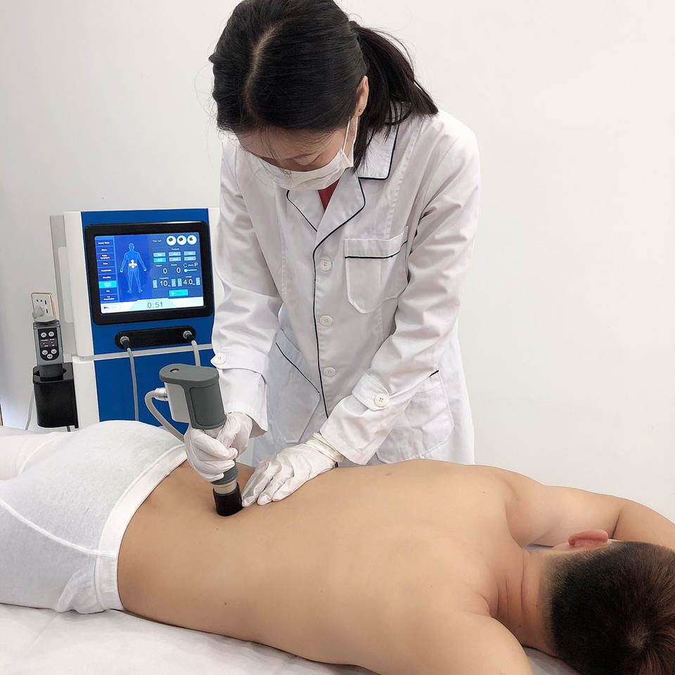 vertical 2 handles Shock wave therapy machine electromagnetic pneumatic 2 in 1 shockwave machine