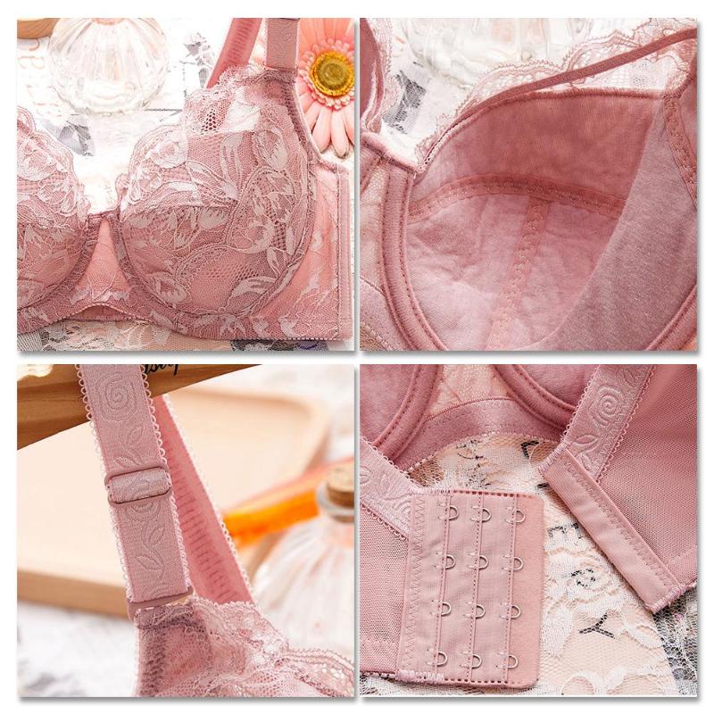 Bras Women's Beauty Lace Bra Plus Size Non Padded Minimizer Full Figure Underwire Brassiere 34 36 38 40 42 44 46 48 B C D E FGH