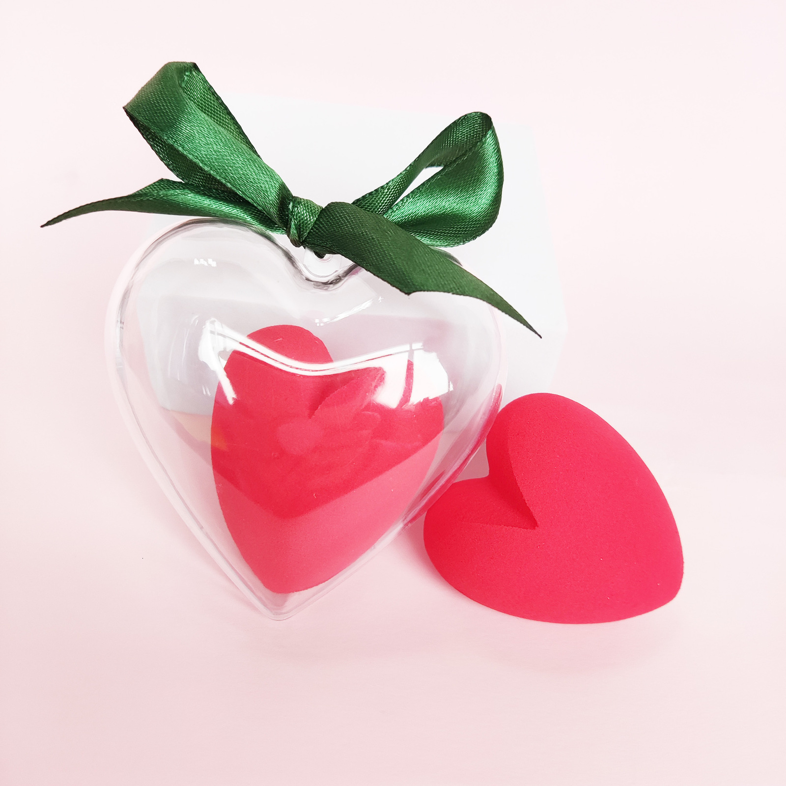 Sponges Applicators Cotton 50 customized 3D love beauty eggs without latex cute heart-shaped powder puff dry and wet dual purpose special shape peach 