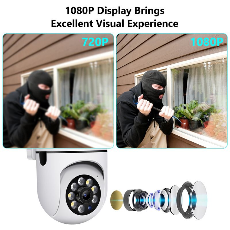 2mp wifi ip camera outdoor 4x digital zoom wireless security surveillance camera two way audio night color cam ai human tracking
