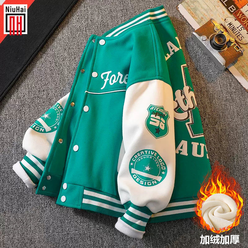 Jackets Autumn Winter Baseball Green Jacket Coat Kids Fashion Clothes For Teens Girls Boys Cardigan 4 To 12 Children Outwear Bomber 230803
