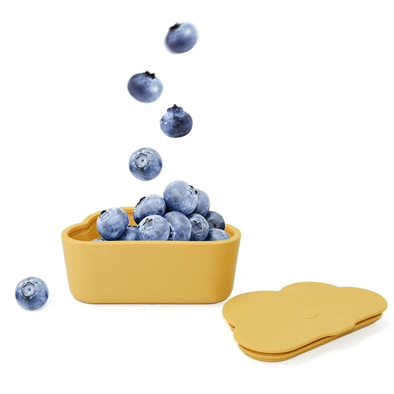 New Baby Silicone Snack Container Cups Cute Bear Lion Bowl with Lid BPA Free Cloud Food Snack Box Multipurpose Feeding Supplies