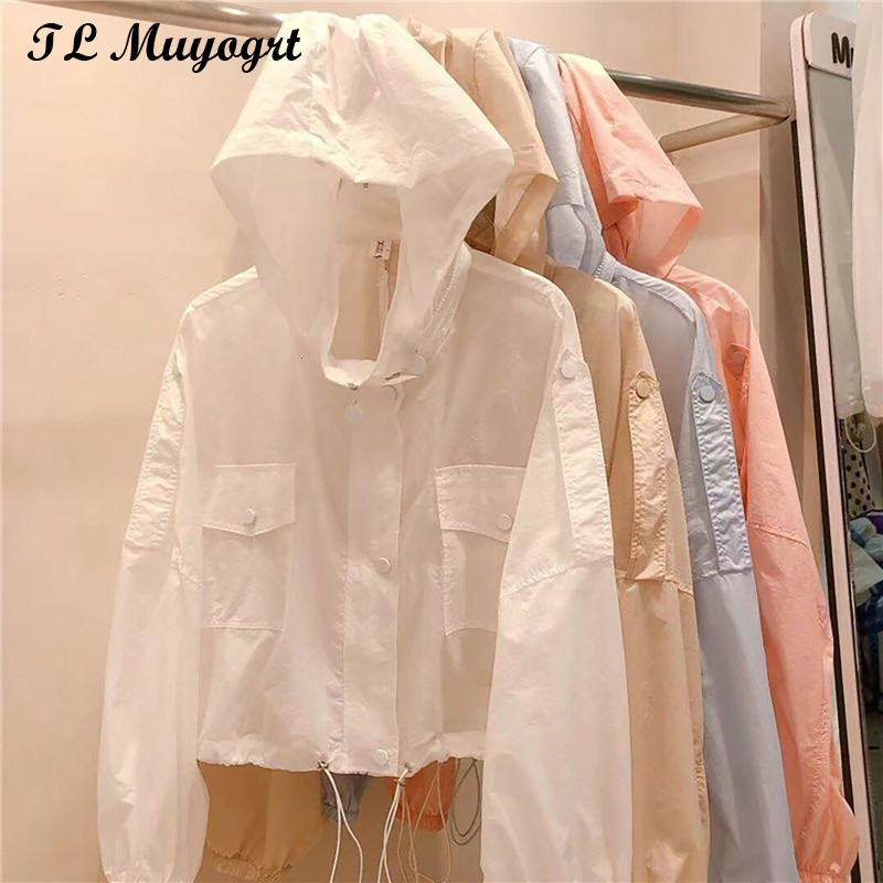 Women's Jackets Summer Women Hooded Beach UV Jacket Female Long Sleeve Sun Protection Clothing Ladies Pink Sunscreen Casual Top 230803