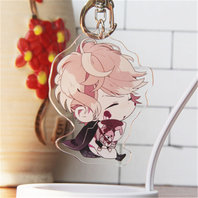 Key Rings Anime DIABOLIK LOVERS Ayato Kanato Laito Shu Reiji Ruki Subaru Keychain Keyring Halloween Cosplay Pendant Christmas Toy 230802