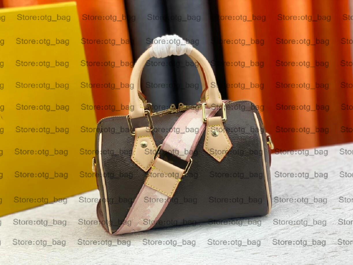 M46594 M46234 SPEEDY BANDOULIERE 20 Women Designer Bags Monograms Purse Two Handles Weaving Strap Pink and Orange Accents Cross Body Totes Luxurys Handbags M45948