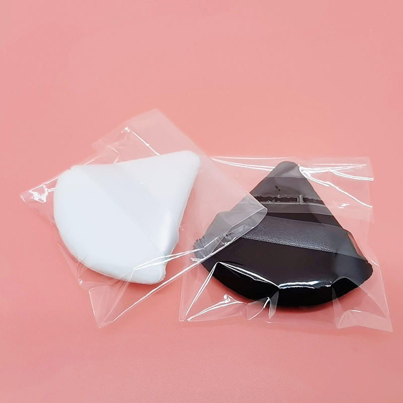 Sponges Applicators Cotton 100 Custom Pink Triangle Powder Puff Makeup Sponge Soft Velvet Cosmetic Puff Black Velvet Loose Pink Face Puff 230803