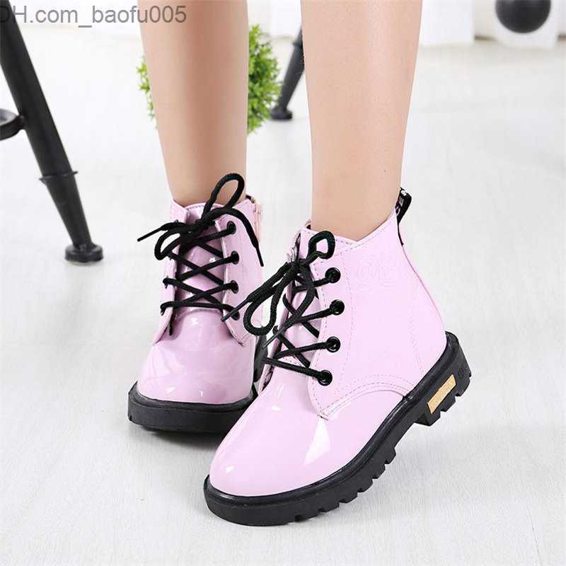 Boots Children Shoes Boots for Kids Size 21-36 Martin Boots for Boys PU Leather Waterproof Winter Kids Snow Shoes Girls Boots 04BB 220816 Z230804