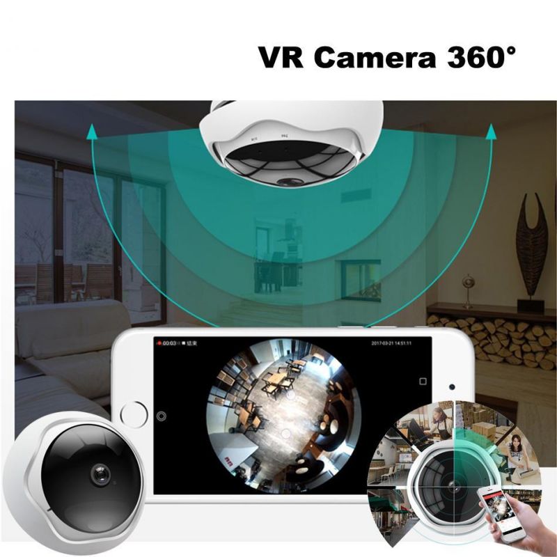 5mp 360 degree panoramic fish eye ip camera multi-purpose wifi night veresion kamera app remote control wireless p2p ip web xm