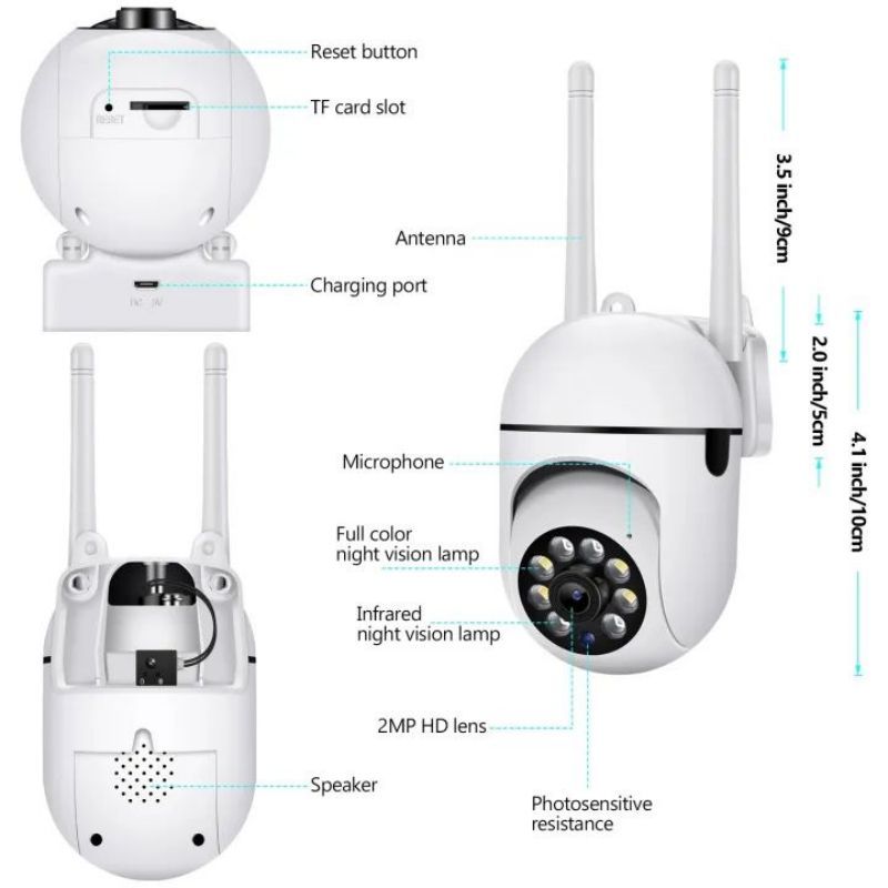 4pcs 5mp 5g wifi camera ptz surveillance cameras ir full color night vision security protection home motion cctv outdoor monitor