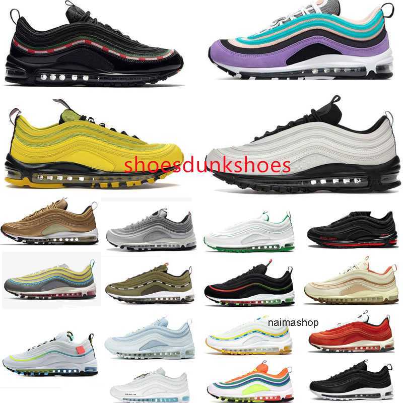 2025 New 97 mens running shoes OG x UNDEFEATED Black Summit Triple White Metalic Gold 97s Sliver Bullet Ghost Jesus Women Sports Sneaker Designer size 11