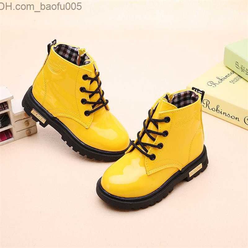 Boots Children Shoes Boots for Kids Size 21-36 Martin Boots for Boys PU Leather Waterproof Winter Kids Snow Shoes Girls Boots 04BB 220816 Z230804