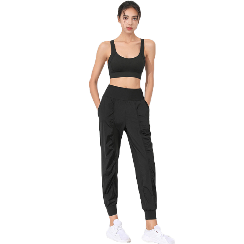 Women Yoga Studio Pants Outfit Ladies Quickly Dry Drawstring Running Sports Trousers Loose Dance Studio Jogger Girls Yoga Pants Gy