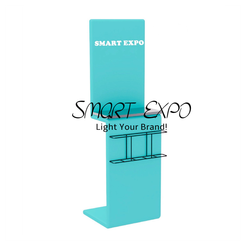 Custom Printing Fabric Literature Banner Stand Advertising Display with Brochure Holder Products Showcase Shelf