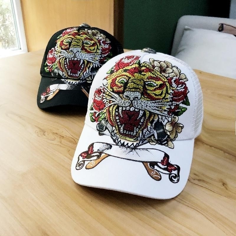 Ball Caps Baseball for men ED Tiger Head Fish Summer Breathable mesh Truck Hat Pink Sunvisor Cap Kpop Women 230803