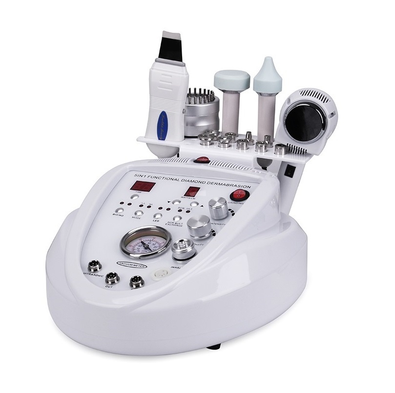 Salon Equipment 5 in1 Diamond Peeling Dermabrasion Skin Scrubber Microcurrent Face Lift Machine Facial Care Salon Equipment for Personal