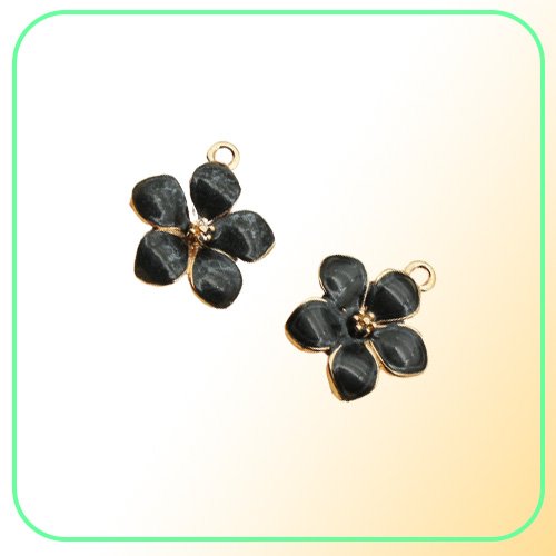 whole 100pcs Fashion classic Cute Enamel Flower Charms Pendant Necklace Bracelet DIY Unique Women Jewelry Accessory