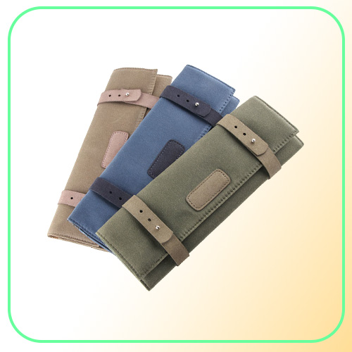 Canvas Nylon Oil Wax Watch Pouch Bag Tools Watch Case Holder Organizer Portable Watches Jewelry Display 007 Waterproof 22