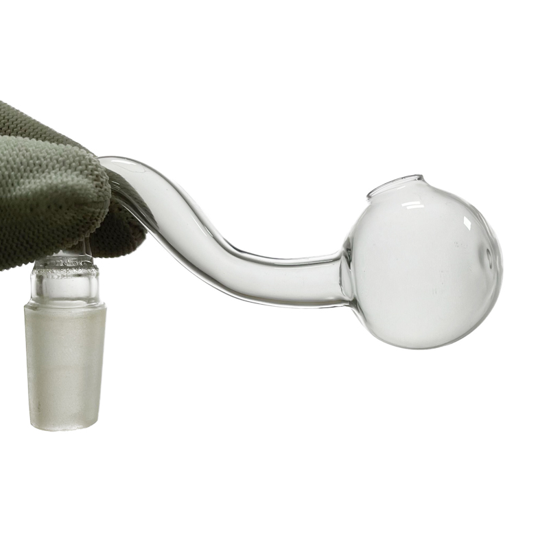 QuartzPro 14mm Male Glass Water Bong Bubbler Smoke Pipe Attachment Oil Burner Bowl Accessory With 3cm Big Curved Bent Head Ball