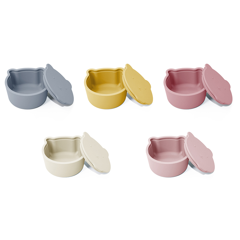 New Baby Silicone Snack Container Cups Cute Bear Lion Bowl with Lid BPA Free Cloud Food Snack Box Multipurpose Feeding Supplies