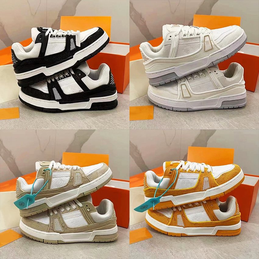 luxury designer shoes embroidered classic patterns casual sports shoes black and white embossed logo women's shoes size 35-45