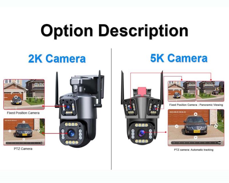5k 12mp wifi camera wireless outdoor 10x zoom three lens security protection surveillance camera auto tracking p2p cctv ptz cam
