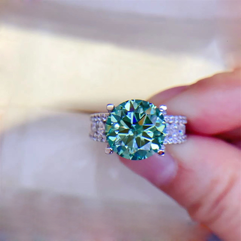 Wedding Rings Real 2 Carat 8mm Ring For Women 925 Sterling Silver Band D Color VVS Diamond Engagement Fine Jewelry With Gra 230804