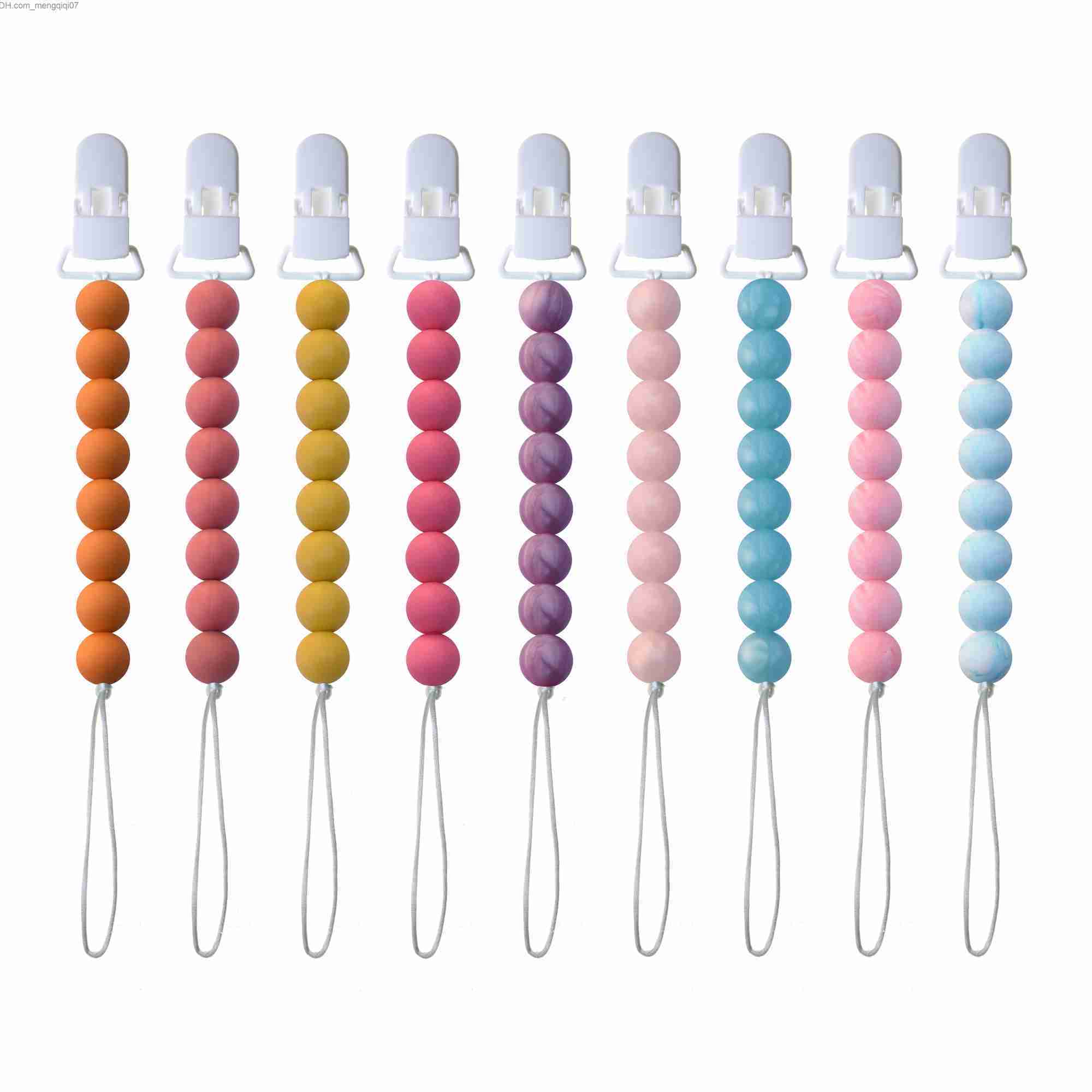 Pacifier Holders Clips# 3-piece DIY silicone baby pacifier belt clip color pacifier chain used for baby teeth chewing toy pacifier holder Z230804