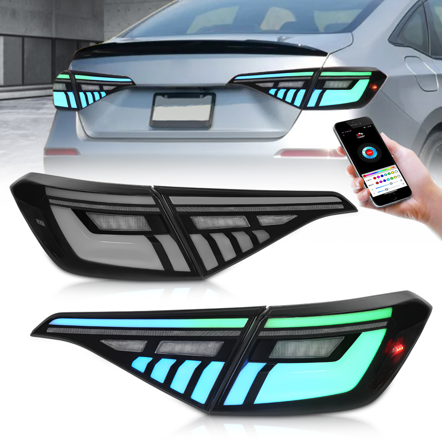 Automobile RGB Rear Lamp For Honda CIVIC 11th Taillight 20 21-2023 LED Brake Lights Reverse Street Light