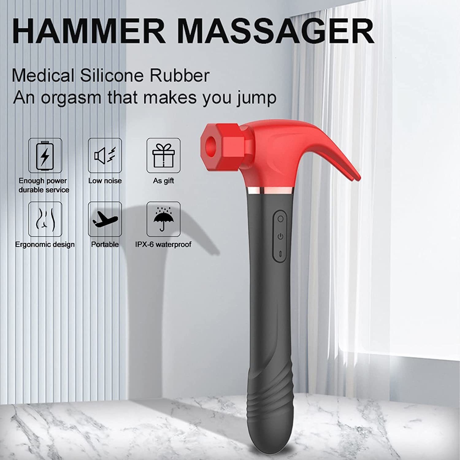 Vibrators LICKLIP 4IN1 Love Hamma Vibrator G Spot Clitoris Stimulation Dildo Hammer Shape Vibrator Sucker Vibration Sex Toy For Women 18 230803 - view 3