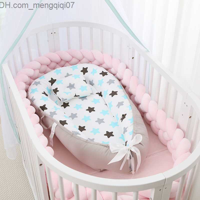 Bassinets Cradles Baby Cradle Lounge with Pillows Baby Nest Bed Used for Travel Cotton Basket Bass Mats Z230804