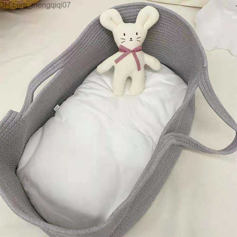 Bassinets Cradles Cotton rope woven crib cradle replacement basket for sleeping portable nest bed kit Berco Bassnet Z230804