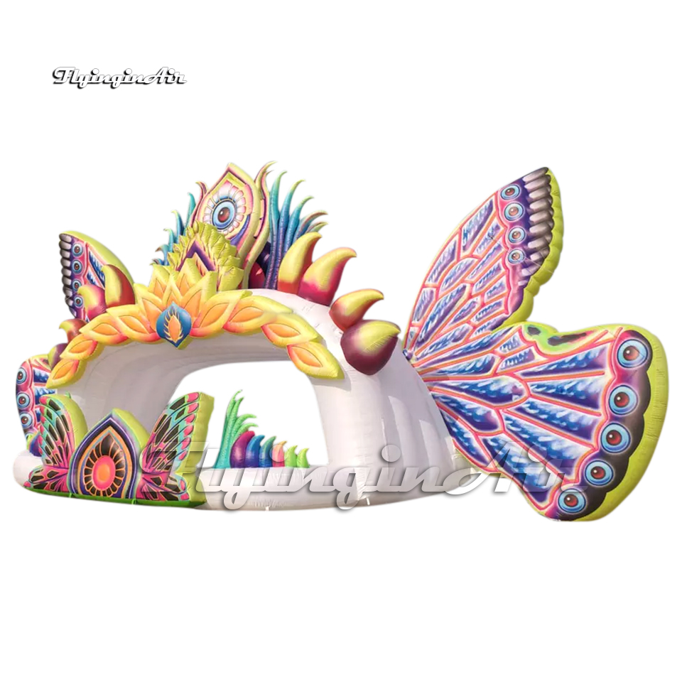 Fantastic Large Inflatable Angel Tent Dj Booth Air Blow Up White Marquee With Big Wings For Concert Stage Decoration