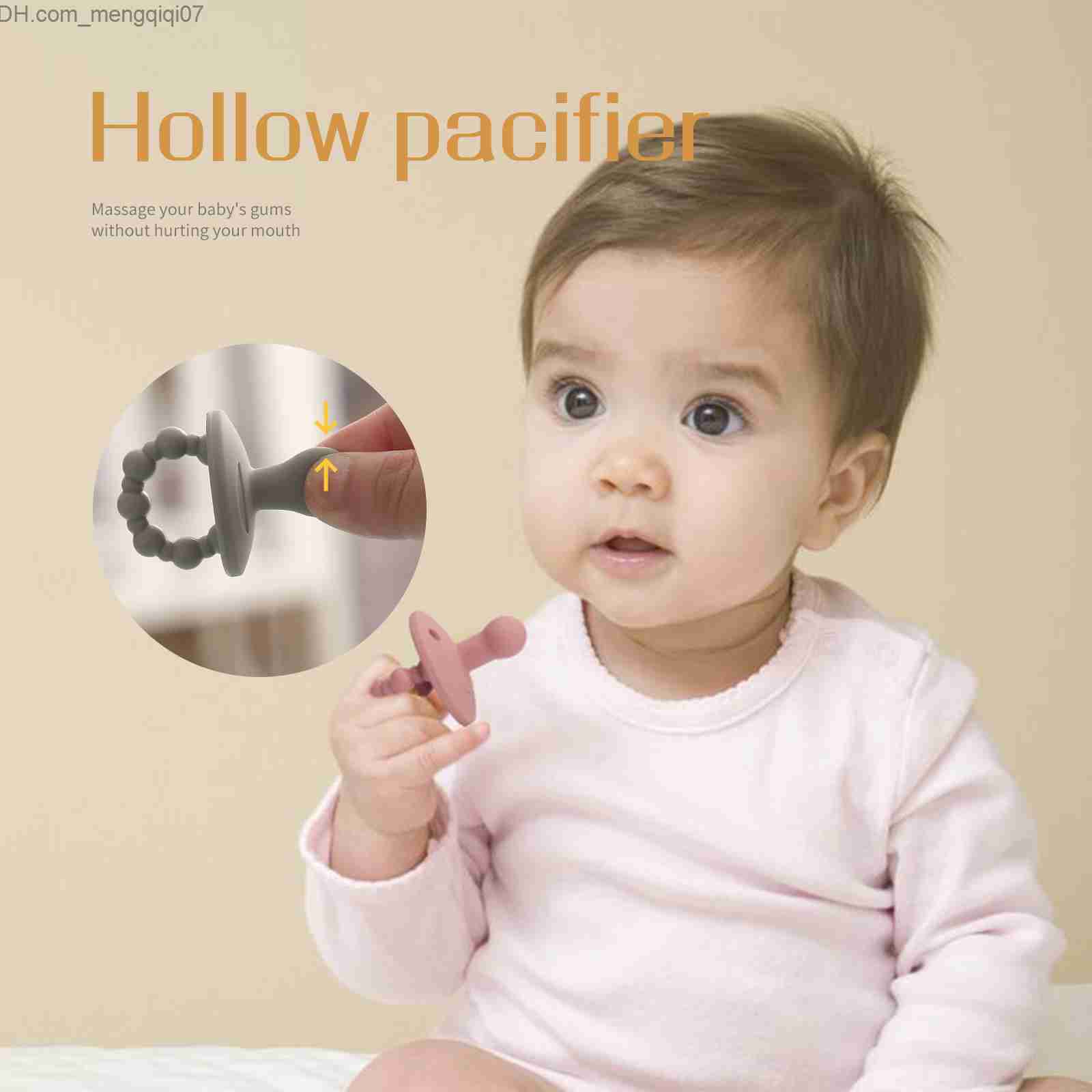 Pacifier Holders Clips# Baby silicone pacifier soft tooth toy used for newborn chewing products soft cushion dummies food grade silicone care accessor