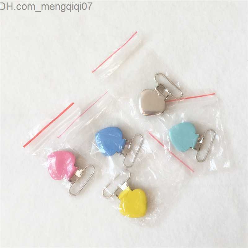 Pacifier Holders Clips# Chenkai 50 pieces 25mm 1 inch baby pacifier metal heart clip DIY MAM dummy lipstick suspension tooth charm chain shelf toy cli