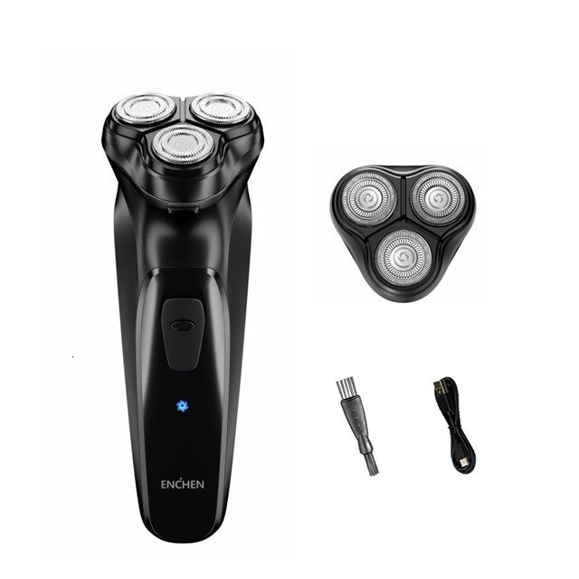 Electric Shavers ENCHEN Blackstone Electrical Rotary Shaver for Men 3D Floating Blade Washable TypeC USB Rechargeable Shaving Beard Machine 230803